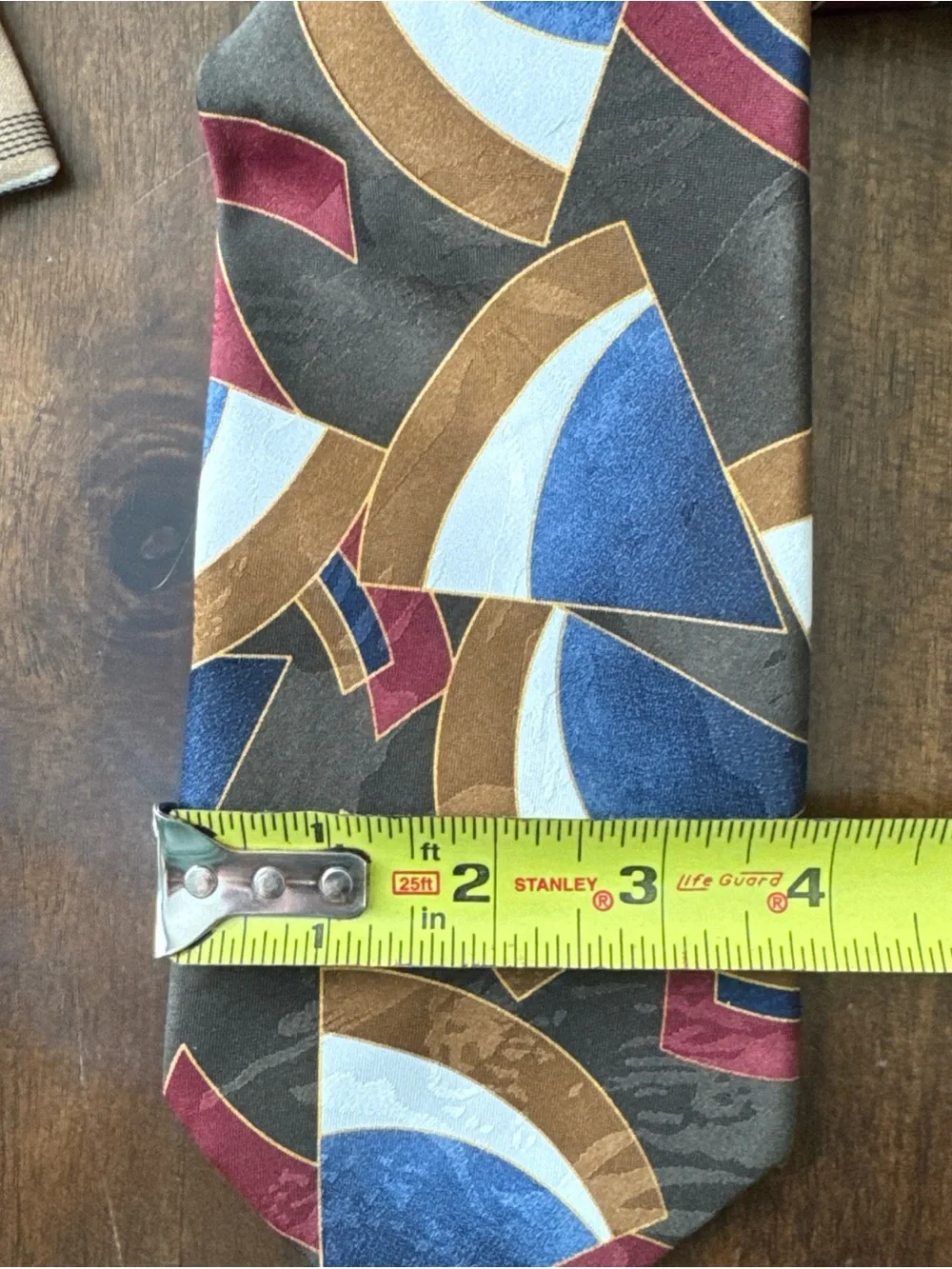 Andhurst lot of 2 Vintage Ties Green Geometric Tan Stripes 70s Abstract USA made